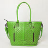 ADBG1480 American Darling Hand Tooled Western Leather Tote Bag with Floral Carving & Tassel Genuine Leather