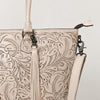 ADBG1480 American Darling Hand Tooled Western Leather Tote Bag with Floral Carving & Tassel Genuine Leather
