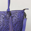 ADBG1480 American Darling Hand Tooled Western Leather Tote Bag with Floral Carving & Tassel Genuine Leather