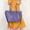 ADBG1480 American Darling Hand Tooled Western Leather Tote Bag with Floral Carving & Tassel Genuine Leather