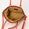 ADBG1480 American Darling Hand Tooled Western Leather Tote Bag with Floral Carving & Tassel Genuine Leather