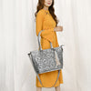 ADBG1480 American Darling Hand Tooled Western Leather Tote Bag with Floral Carving & Tassel Genuine Leather