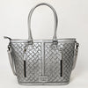 ADBG1480 American Darling Hand Tooled Western Leather Tote Bag with Floral Carving & Tassel Genuine Leather