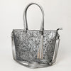 ADBG1480 American Darling Hand Tooled Western Leather Tote Bag with Floral Carving & Tassel Genuine Leather