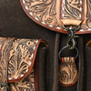 ADBG1468 American Darling Western Leather Backpack Bag with Hand-Tooled Floral Detailing and Genuine Suede Leather Craftsmanship