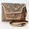 ADBG1469 American Darling Hand-Tooled Western Leather Messenger Bag with Floral Carving and Genuine Leather Craftsmanship