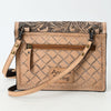 ADBG1469 American Darling Hand-Tooled Western Leather Messenger Bag with Floral Carving and Genuine Leather Craftsmanship