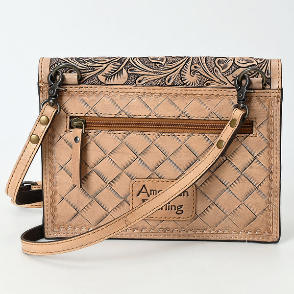 ADBG1469 American Darling Hand-Tooled Western Leather Messenger Bag with Floral Carving and Genuine Leather Craftsmanship