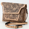 ADBG1469 American Darling Hand-Tooled Western Leather Messenger Bag with Floral Carving and Genuine Leather Craftsmanship