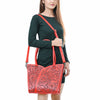 ADBG1473 American Darling Handcrafted Western Leather Tote Bag with Floral Tooled Detailing