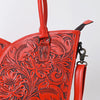 ADBG1473 American Darling Handcrafted Western Leather Tote Bag with Floral Tooled Detailing