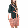 ADBG1473 American Darling Handcrafted Western Leather Tote Bag with Floral Tooled Detailing