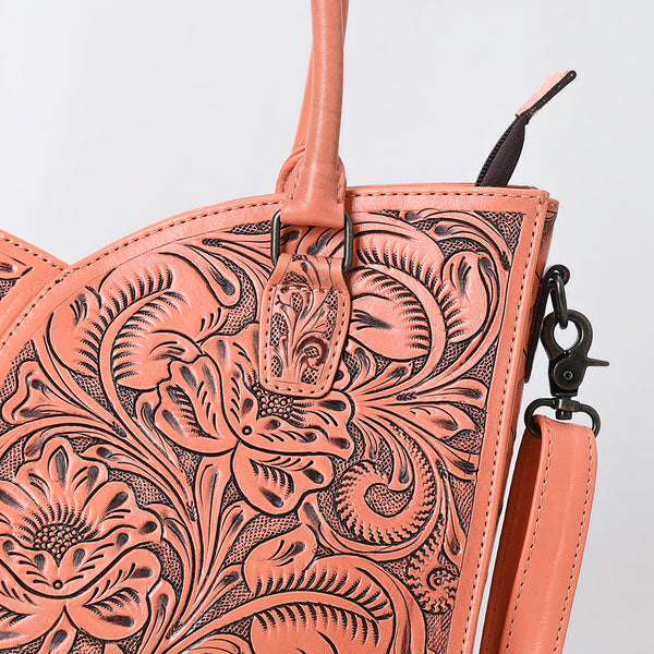 ADBG1473 American Darling Handcrafted Western Leather Tote Bag with Floral Tooled Detailing