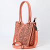 ADBG1473 American Darling Handcrafted Western Leather Tote Bag with Floral Tooled Detailing
