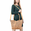 ADBG1473 American Darling Handcrafted Western Leather Tote Bag with Floral Tooled Detailing