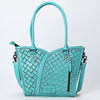 ADBG1473 American Darling Handcrafted Western Leather Tote Bag with Floral Tooled Detailing