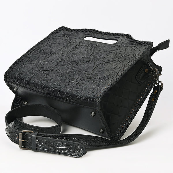 ADBG1474 American Darling Western Hand-Tooled Genuine Leather Clutch Bag with Floral Carving