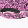 ADBG1474 American Darling Pink Western Leather Clutch Bag Hand Tooled Genuine Floral Carved Purse