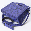 ADBG1474 American Darling Western Hand-Tooled Genuine Leather Clutch Bag with Floral Carving