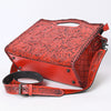 ADBG1474 American Darling Western Hand-Tooled Genuine Leather Clutch Bag with Floral Carving