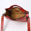 ADBG1474 American Darling Western Hand-Tooled Genuine Leather Clutch Bag with Floral Carving