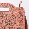 ADBG1474 American Darling Western Hand-Tooled Genuine Leather Clutch Bag with Floral Carving
