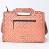 ADBG1474 American Darling Western Hand-Tooled Genuine Leather Clutch Bag with Floral Carving