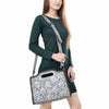 ADBG1474 American Darling Western Hand-Tooled Genuine Leather Clutch Bag with Floral Carving