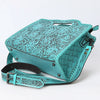 ADBG1474 American Darling Western Hand-Tooled Genuine Leather Clutch Bag with Floral Carving