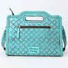 ADBG1474 American Darling Western Hand-Tooled Genuine Leather Clutch Bag with Floral Carving