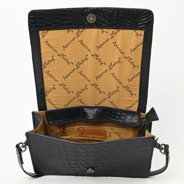 ADBG1193 American Darling Western Crossbody Bag Crocodile Embossed Genuine Leather