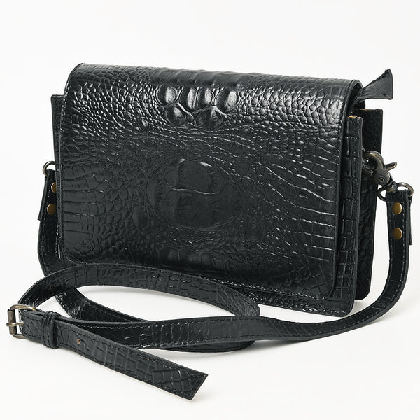 ADBG1193 American Darling Western Crossbody Bag Crocodile Embossed Genuine Leather