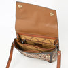 ADBGA560 American Darling Hand-Tooled Tri-Flap Leather Western Crossbody Bag Floral Design