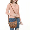 ADBGA561 American Darling Hand-Tooled Leather Crossbody Bag Western Floral Carved Purse
