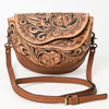 ADBGA561 American Darling Hand-Tooled Leather Crossbody Bag Western Floral Carved Purse