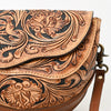 ADBGA561 American Darling Hand-Tooled Leather Crossbody Bag Western Floral Carved Purse