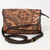 ADBGA563 American Darling Hand-Tooled Genuine Leather Crossbody Bag Western Floral Design
