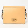 ADBGZ843 Hand-Tooled Leather & White Cowhide Crossbody Bag - American Darling