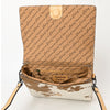 ADBGZ843 Hand-Tooled Leather & White Cowhide Crossbody Bag - American Darling