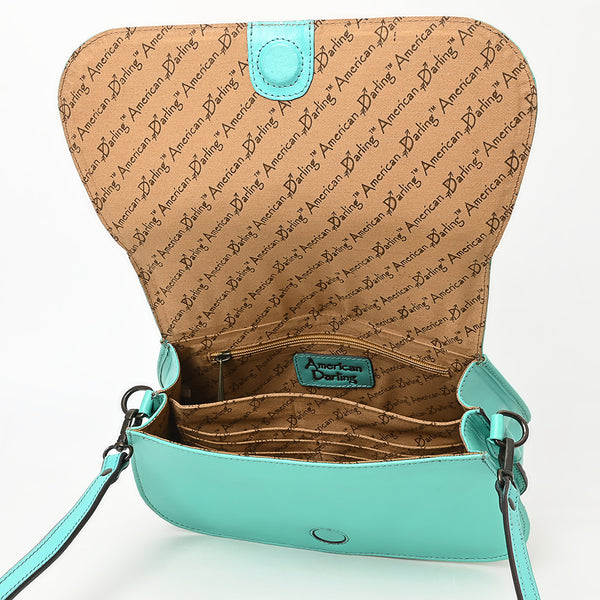 ADBGZ845 Hand-Tooled Genuine Leather Western Crossbody Bag - American Darling