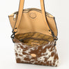ADBGZ846 Hand-Tooled Leather & Cowhide Zip-Top Crossbody Bag - American Darling