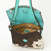 ADBGZ846 Hand-Tooled Leather & Cowhide Zip-Top Crossbody Bag - American Darling