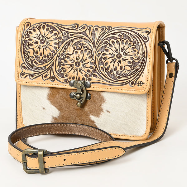 ADBGZ847 Western Cowhide & Hand-Tooled Leather Crossbody Bag American Darling
