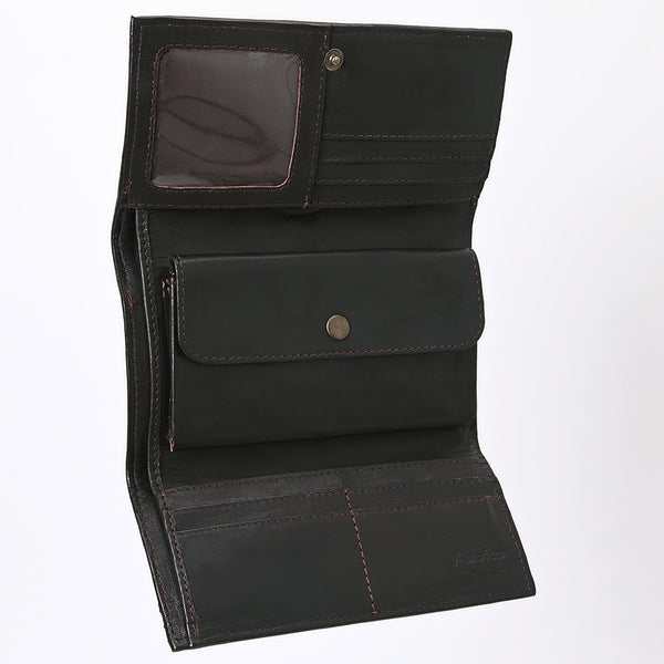 ADBGZ848 Hand-Tooled Leather & Cowhide Women Western Wallet American Darling
