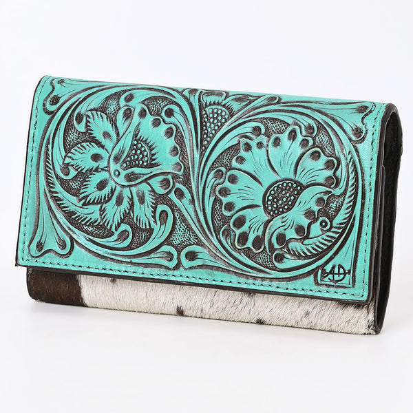 ADBGZ848 Hand-Tooled Leather & Cowhide Women Western Wallet American Darling