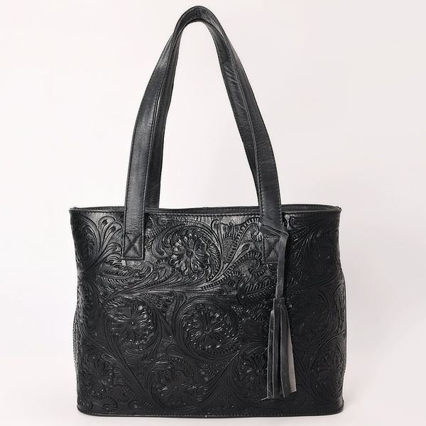 ADBGZ851 Black Hand-Tooled Leather Tote Bag American Darling