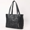 ADBGZ851 Black Hand-Tooled Leather Tote Bag American Darling