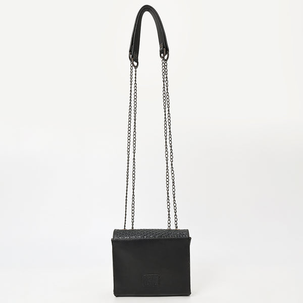 ADBGZ852 Black Tooled Leather Chain Crossbody Bag American Darling