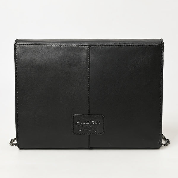 ADBGZ854 Black Tooled Leather Chain Strap Crossbody Bag American Darling