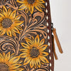 ADBG1481 American Darling Western Leather Sling Bag with Hand-Tooled Floral Carving Genuine Leather